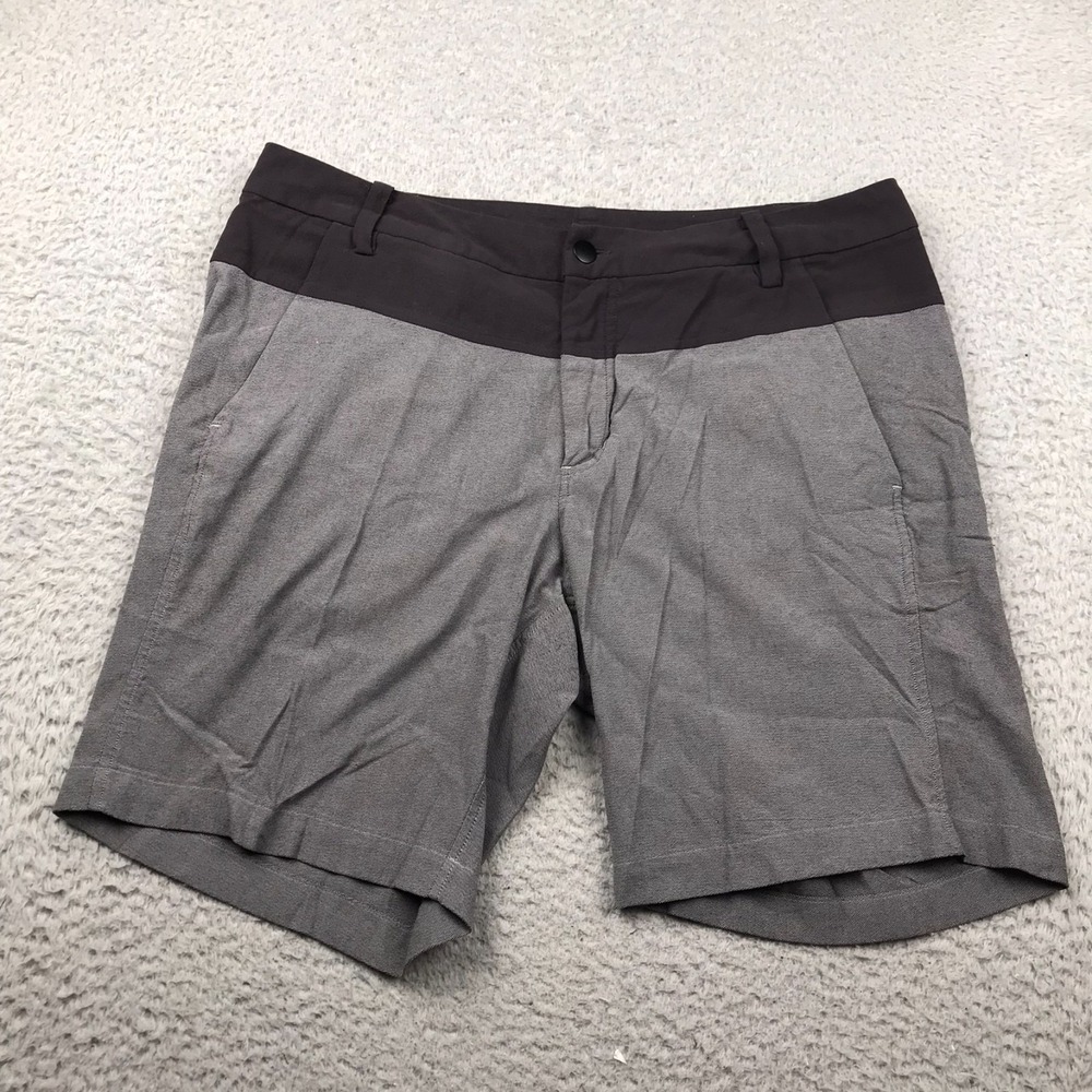 Lululemon Union Shorts Mens 36 Gray/Black 8" Performance Chino
